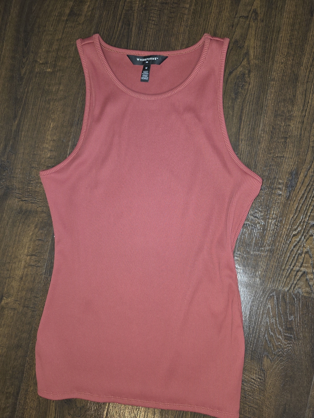 WHBM FORME Ribbed Tank Top | Medium | Dusty Rose